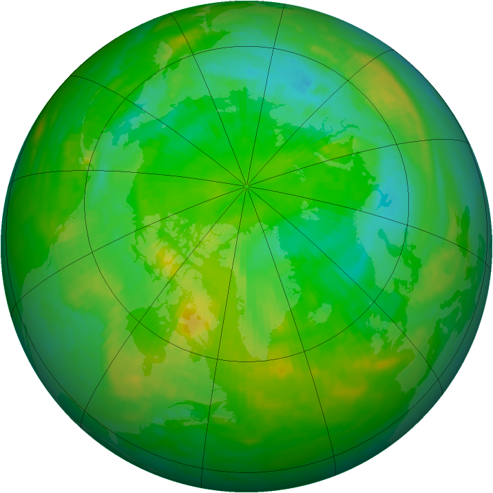 Arctic ozone map for 29 July 1980